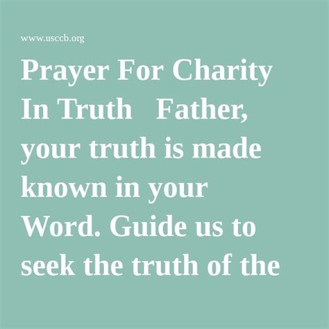 charity in truth|catholic prayer for truth.